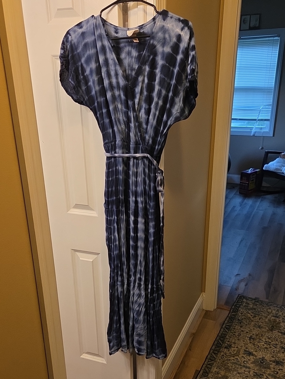 Knox Rose Navy Tie-Dye Wrap Maxi Dress